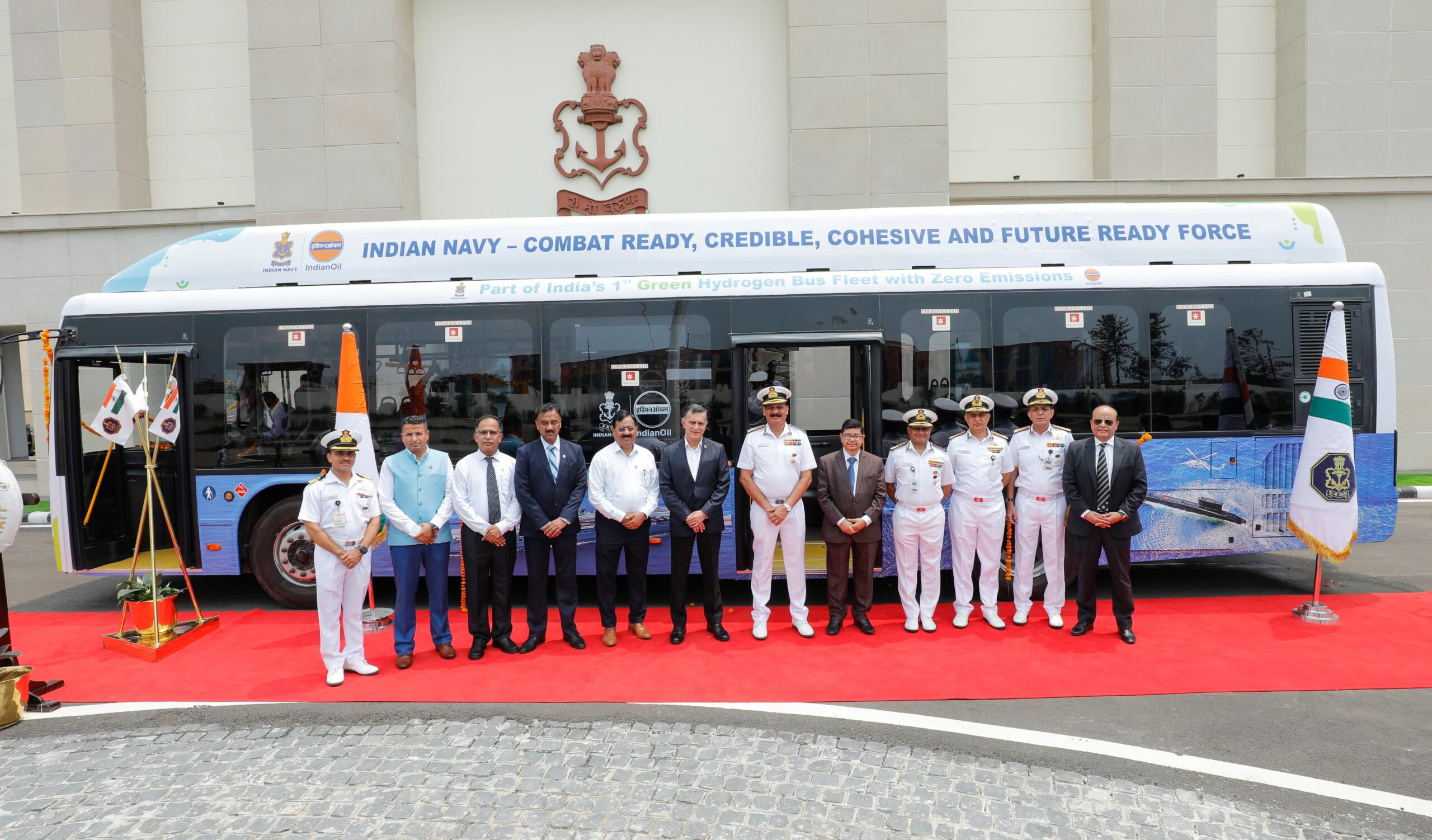 Indian Navy Receives Hydrogen Fuel Cell Bus for Sustainable Transportation Initiatives